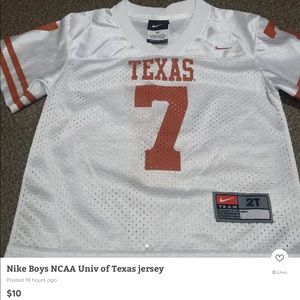 Nike Boys NCAA Univ of Texas jersey

Size: 2T